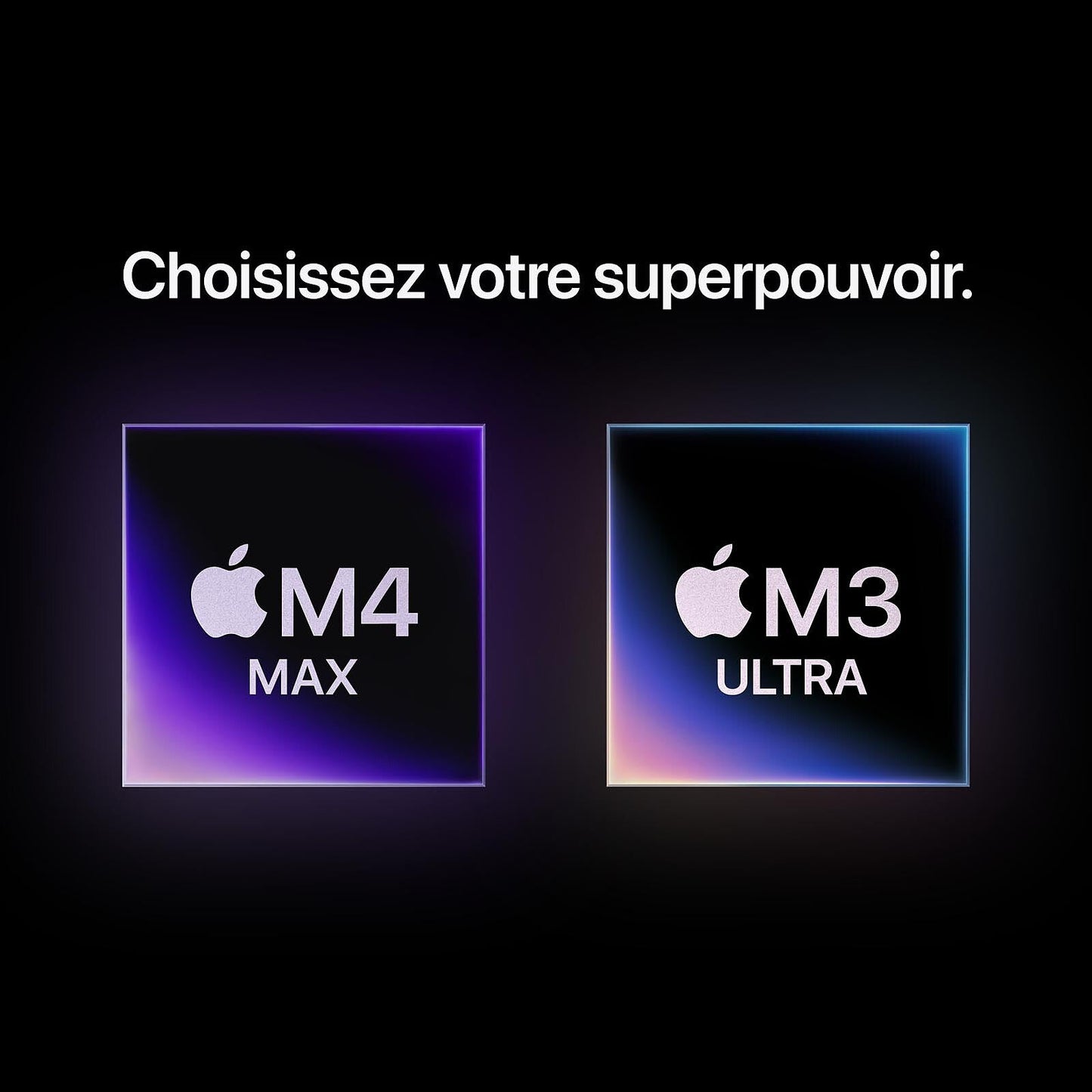 Mac Studio Puce M3 Ultra avec CPU 28 cœurs, GPU 60 cœurs - 96Go/1To - MU973FN/A -