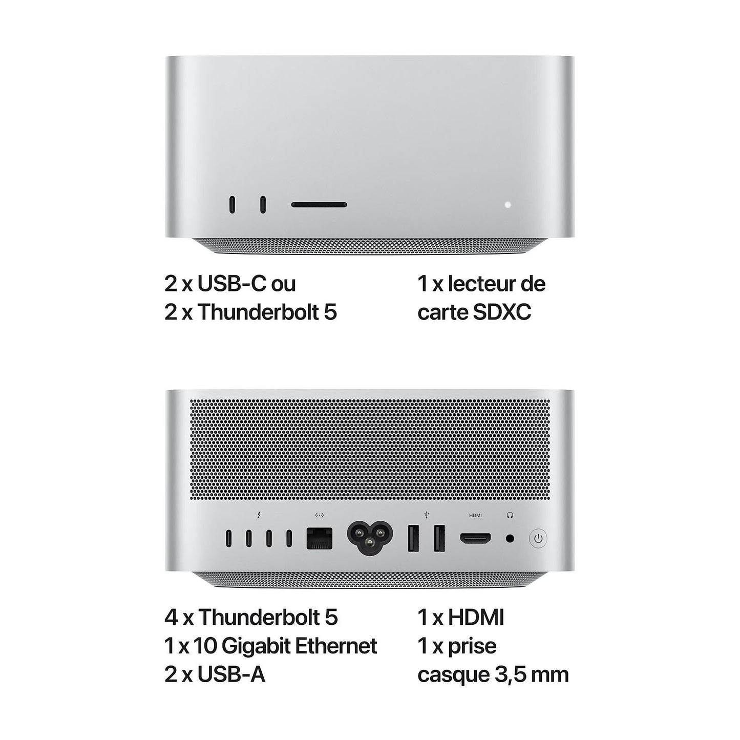 Mac Studio Puce M3 Ultra avec CPU 28 cœurs, GPU 60 cœurs - 96Go/1To - MU973FN/A -