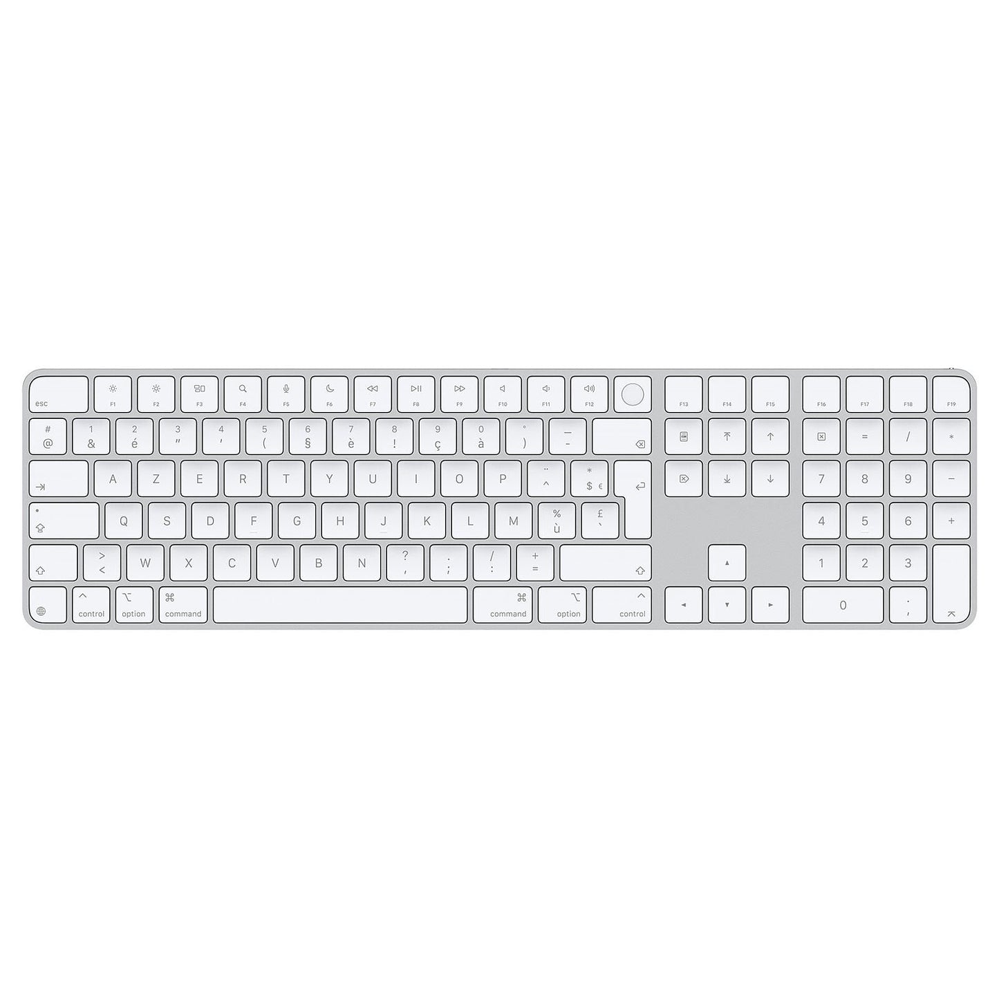 Magic Keyboard avec Touch ID et pavé numérique pour les Mac avec puce Apple - Français - Touches blanches - MXK73F/A -