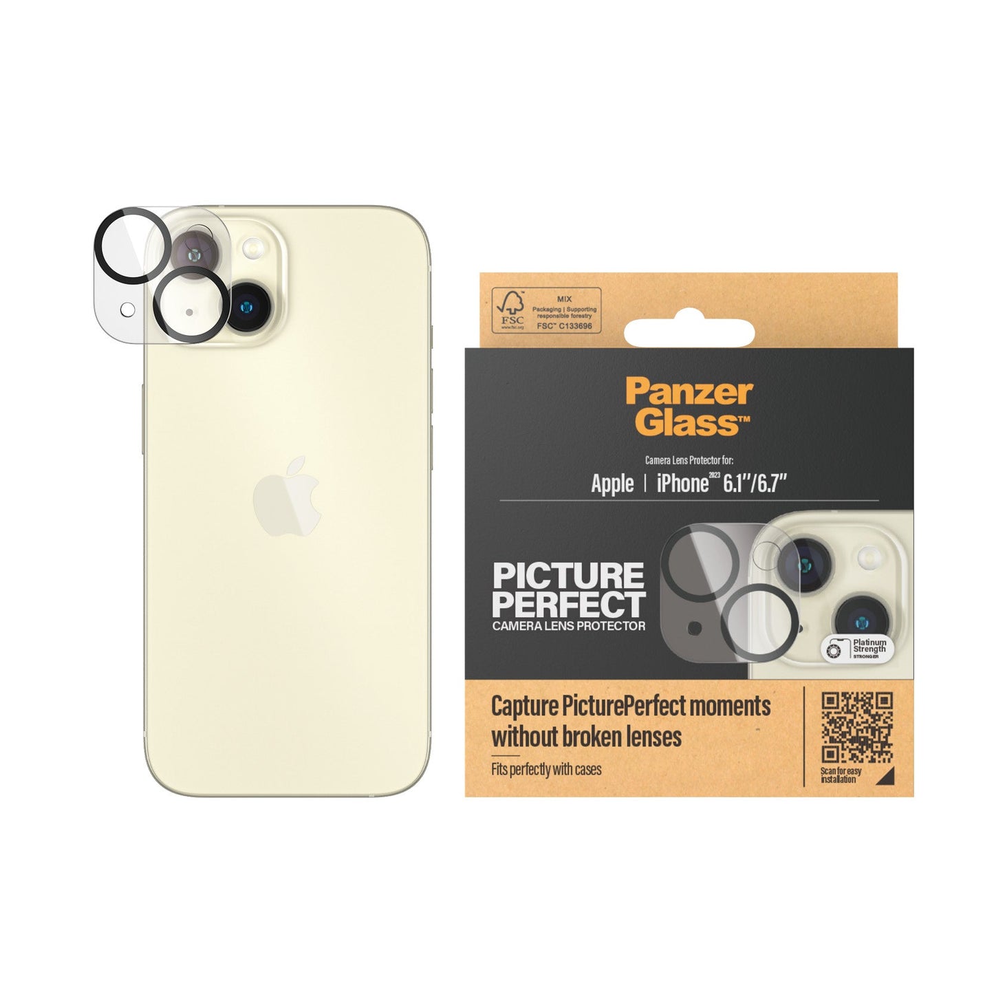 PanzerGlass - Protection appareil photo - A - IPH - UDD24 - 123 - iPhone 15 / 15 Plus -