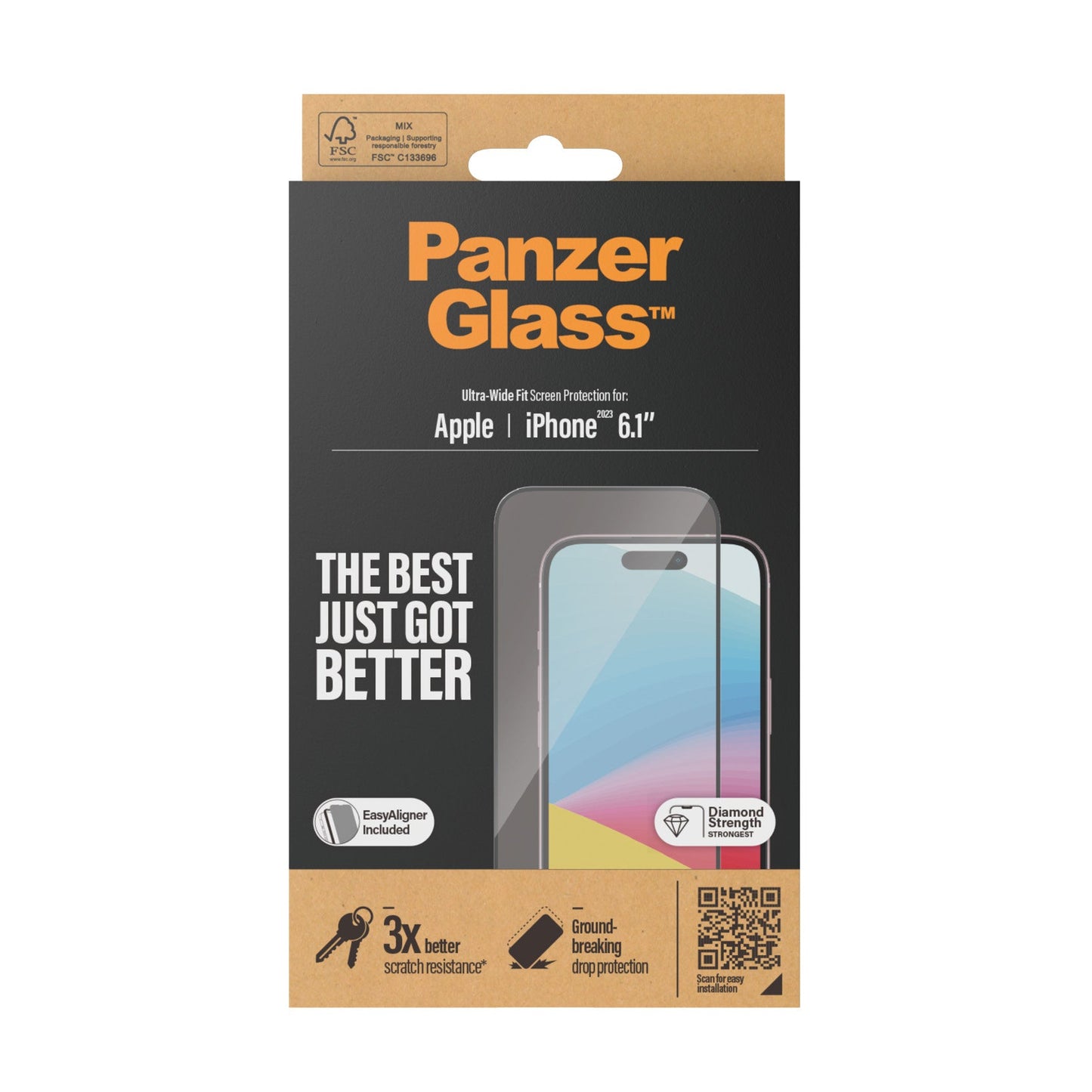 PanzerGlass - Protection d'écran Ultra - Wide fit - A - IPH - UDD24 - 106 - iPhone 15 -