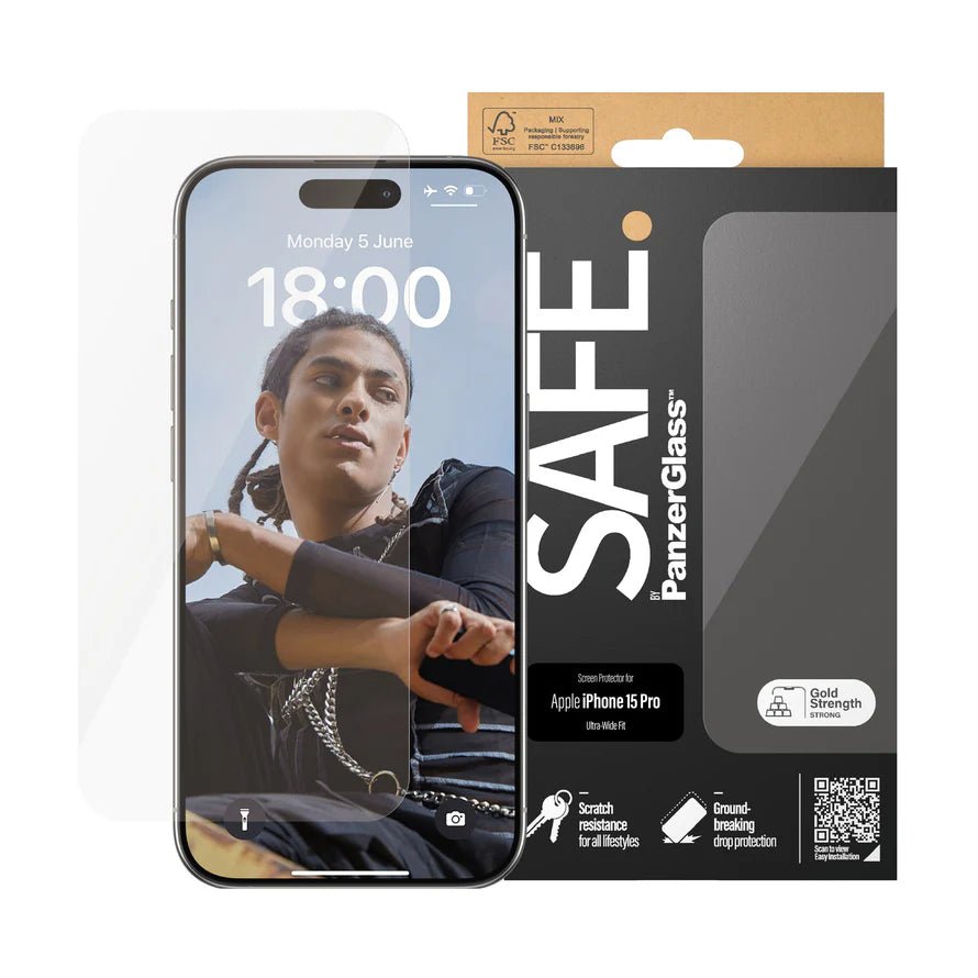 SAFE by PanzerGlass - Protection d'écran Ultra - Wide fit - A - IPH - UDD24 - 131 - iPhone 15 Pro -