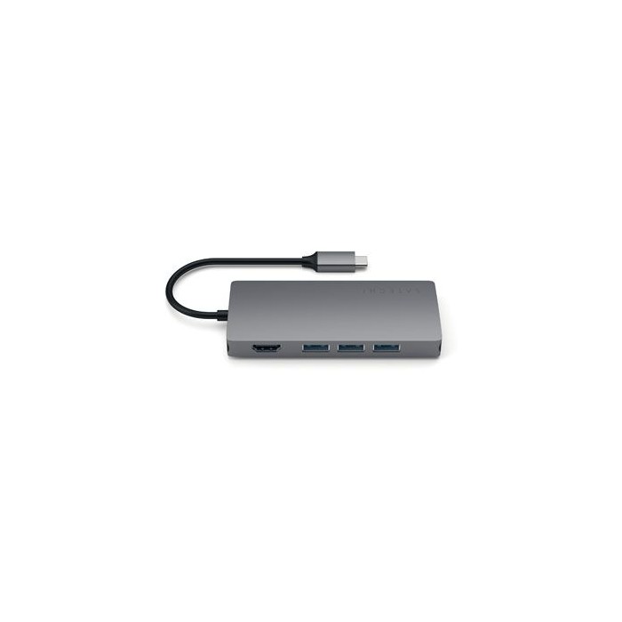 SATECHI - Adaptateur Multi-ports USB-C 4K Ethernet (Gris sidéral)