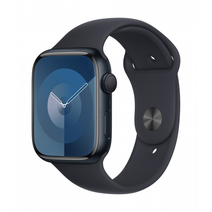 Apple Watch Séries 9 - Boîtier en aluminium minuit - bracelet sport minuit