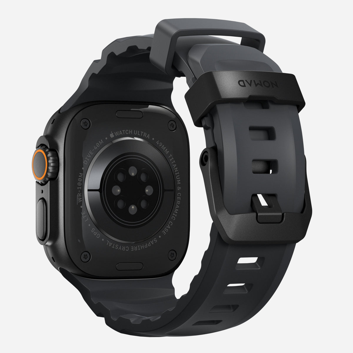 Nomad Rocky Point bracelet Apple Watch 45/46/49 mm Storm titane noir