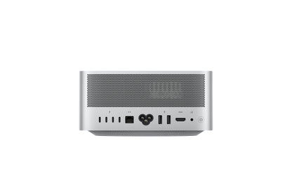 Mac Studio puce M3 Ultra — face arrière, quatre ports Thunderbolt, Ethernet, deux USB-A, HDMI et prise casque