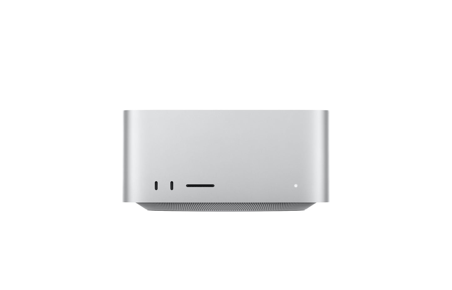 Mac Studio puce M3 Ultra — face avant, deux ports Thunderbolt et lecteur de carte SDXC