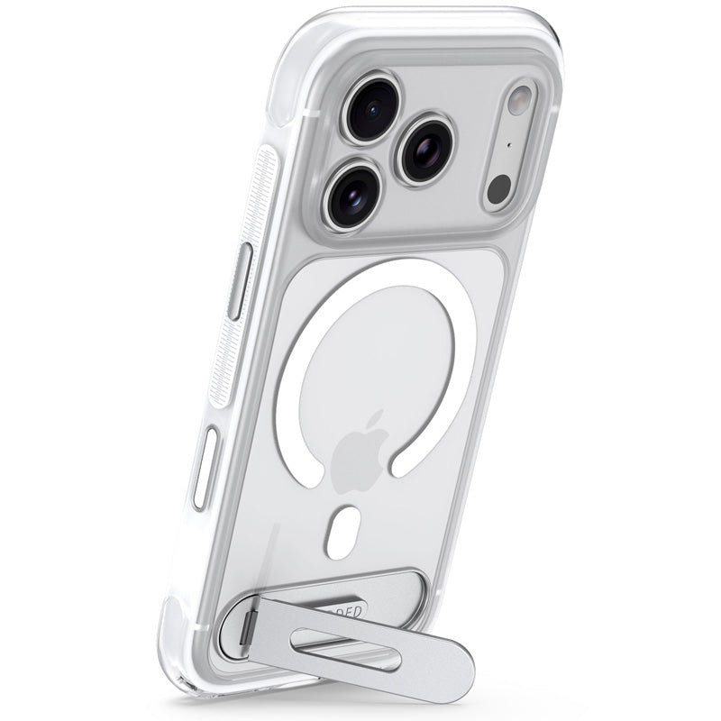 DECODED Coque Hybrid Stand MagSafe iPhone 18 Pro Max / iPhone 17 Pro Max, Transparent