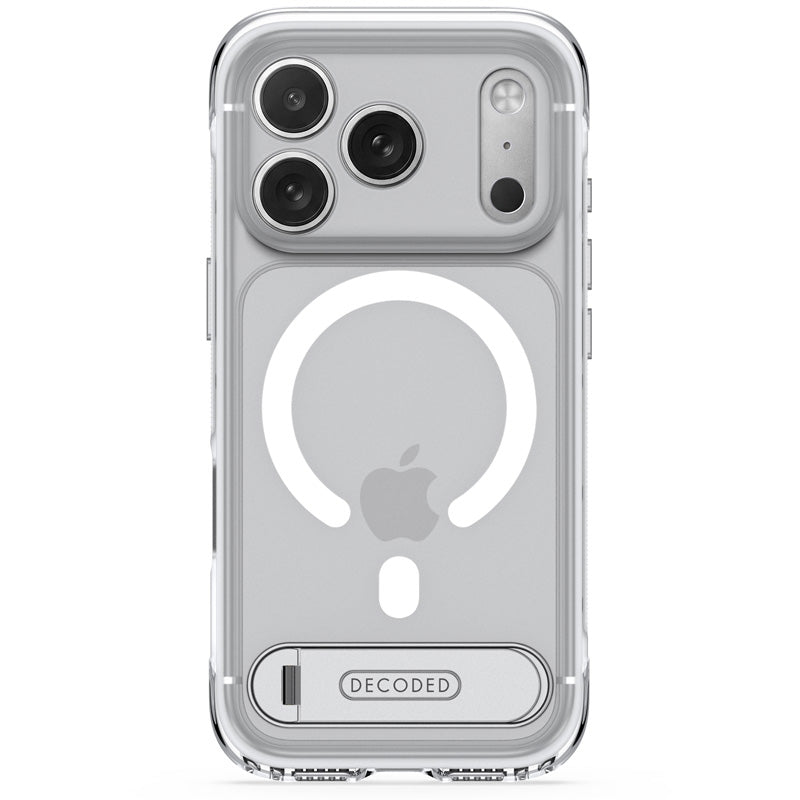 DECODED Coque Hybrid Stand MagSafe iPhone 18 Pro Max / iPhone 17 Pro Max, Transparent