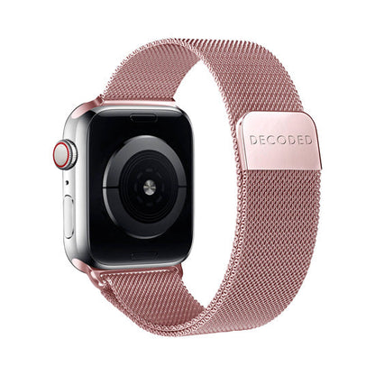 DECODED Bracelet pour Apple Watch 38 / 40 / 41 / 42 mm Modèle Milan Traction V2 Rose