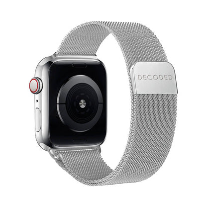 DECODED Bracelet pour Apple Watch 38 / 40 / 41 / 42 mm Modèle Milan Traction V2 Argent