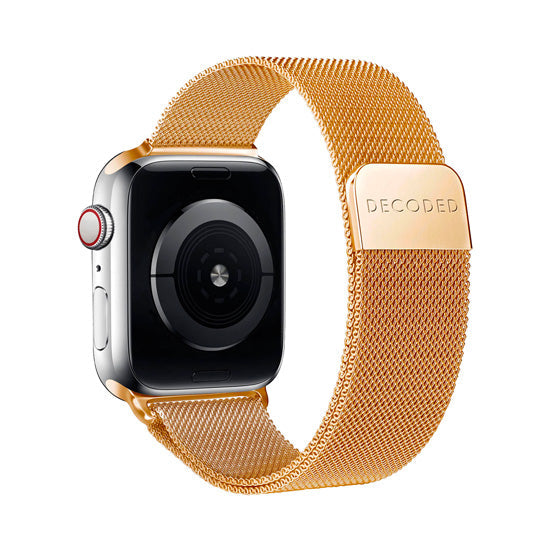 DECODED Bracelet pour Apple Watch 44 / 45 / 46 / 49 mm Modèle Milan Traction V2 Doré