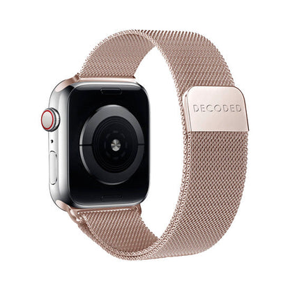 DECODED Bracelet pour Apple Watch 44 / 45 / 46 / 49 mm Modèle Milan Traction V2 Rose Doré
