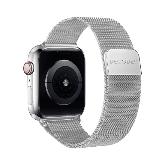DECODED Bracelet pour Apple Watch 44 / 45 / 46 / 49 mm Modèle Milan Traction V2 Argent