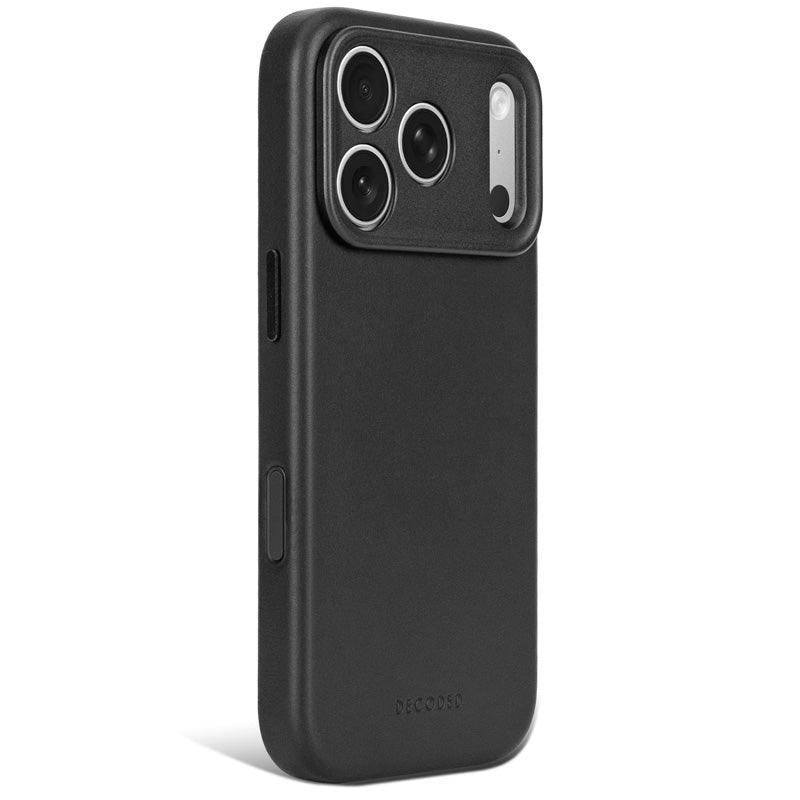 DECODED Coque en cuir avec MagSafe, iPhone 18 Pro / iPhone 17 Pro, Noir