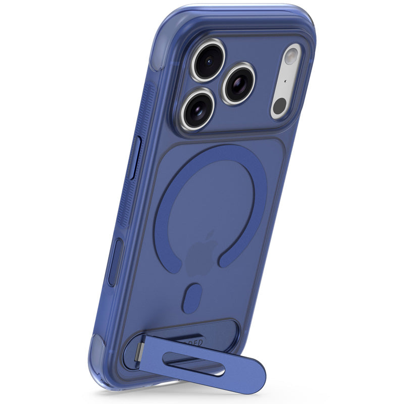 DECODED Coque Hybrid Stand MagSafe iPhone 18 Pro / iPhone 17 Pro, Bleu marine