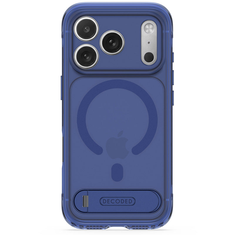 DECODED Coque Hybrid Stand MagSafe iPhone 18 Pro / iPhone 17 Pro, Bleu marine