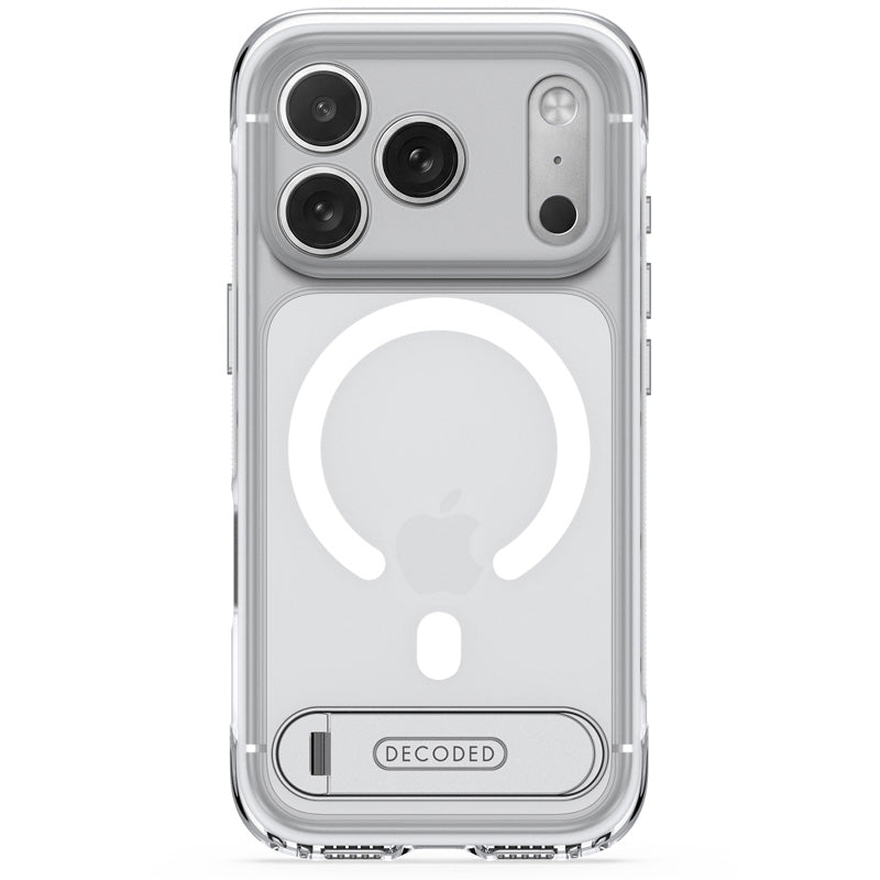 DECODED Coque Hybrid Stand MagSafe iPhone 18 Pro / iPhone 17 Pro, Blanc givré