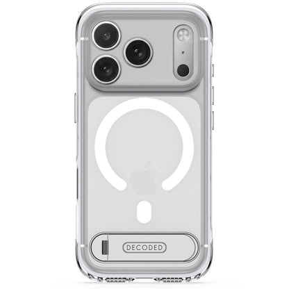 DECODED Coque Hybrid Stand MagSafe iPhone 18 Pro / iPhone 17 Pro, Blanc givré