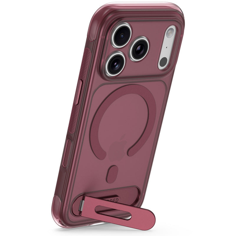 DECODED Coque Hybrid Stand MagSafe iPhone 18 Pro / iPhone 17 Pro, Quartz rose