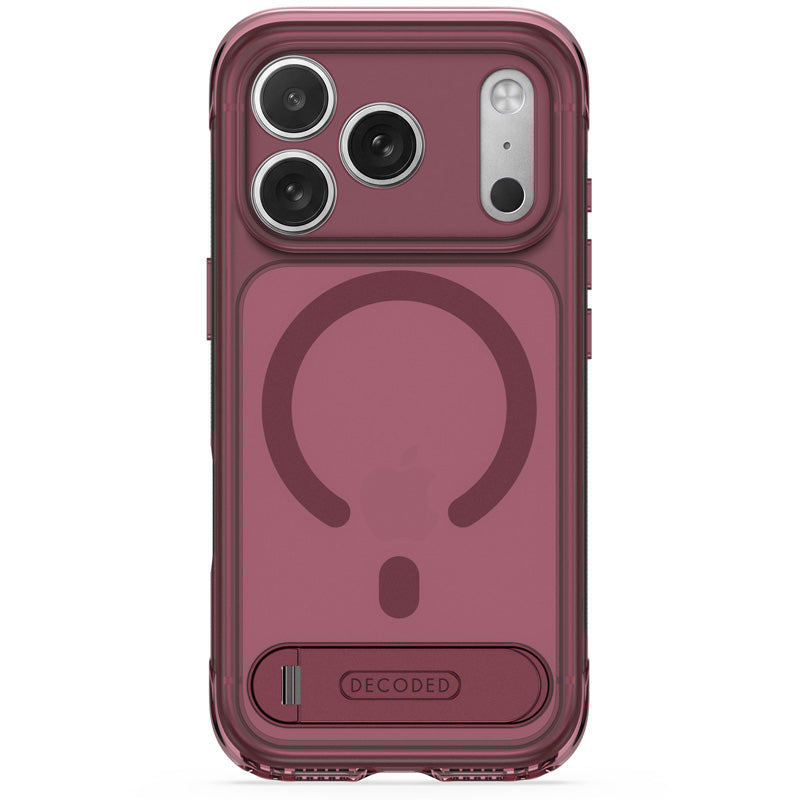 DECODED Coque Hybrid Stand MagSafe iPhone 18 Pro / iPhone 17 Pro, Quartz rose
