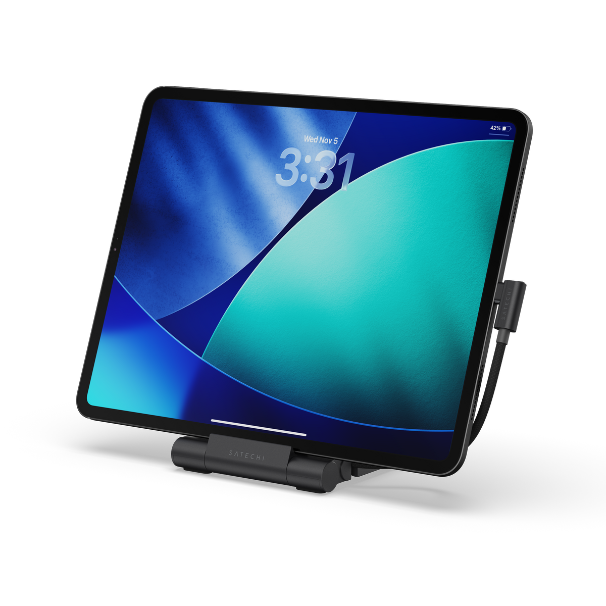 SATECHI Support Repliable et Station d'Accueil OnTheGo pour iPad et iPhone Noir