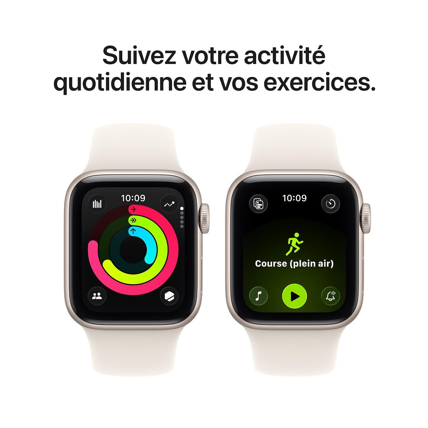 Apple Watch SE 3 GPS Boîtier Aluminium avec Bracelet Sport Lumière stellaire