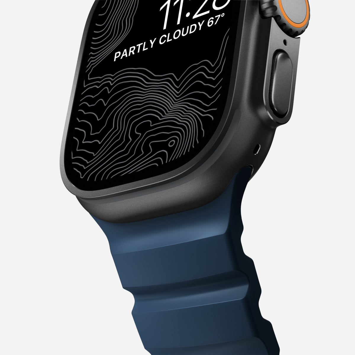 Nomad Rocky Point bracelet Apple Watch 45/46/49 mm Atlantic titane noir