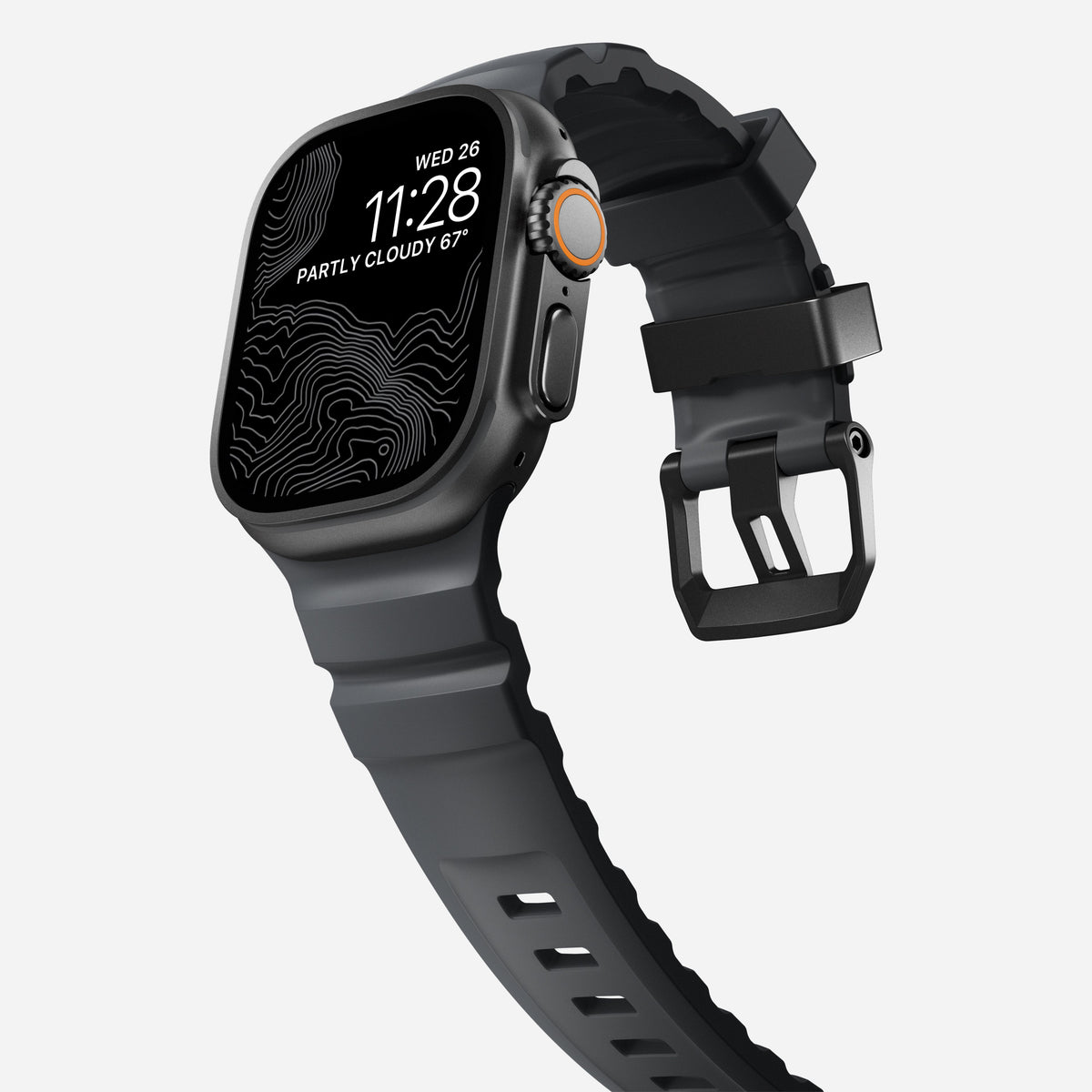Nomad Rocky Point bracelet Apple Watch 45/46/49 mm Storm titane noir