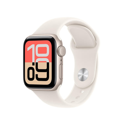 Apple Watch SE 3 GPS Boîtier Aluminium avec Bracelet Sport Lumière stellaire - MEH34AF/A - 40mm - Lumière stellaire - S/M
