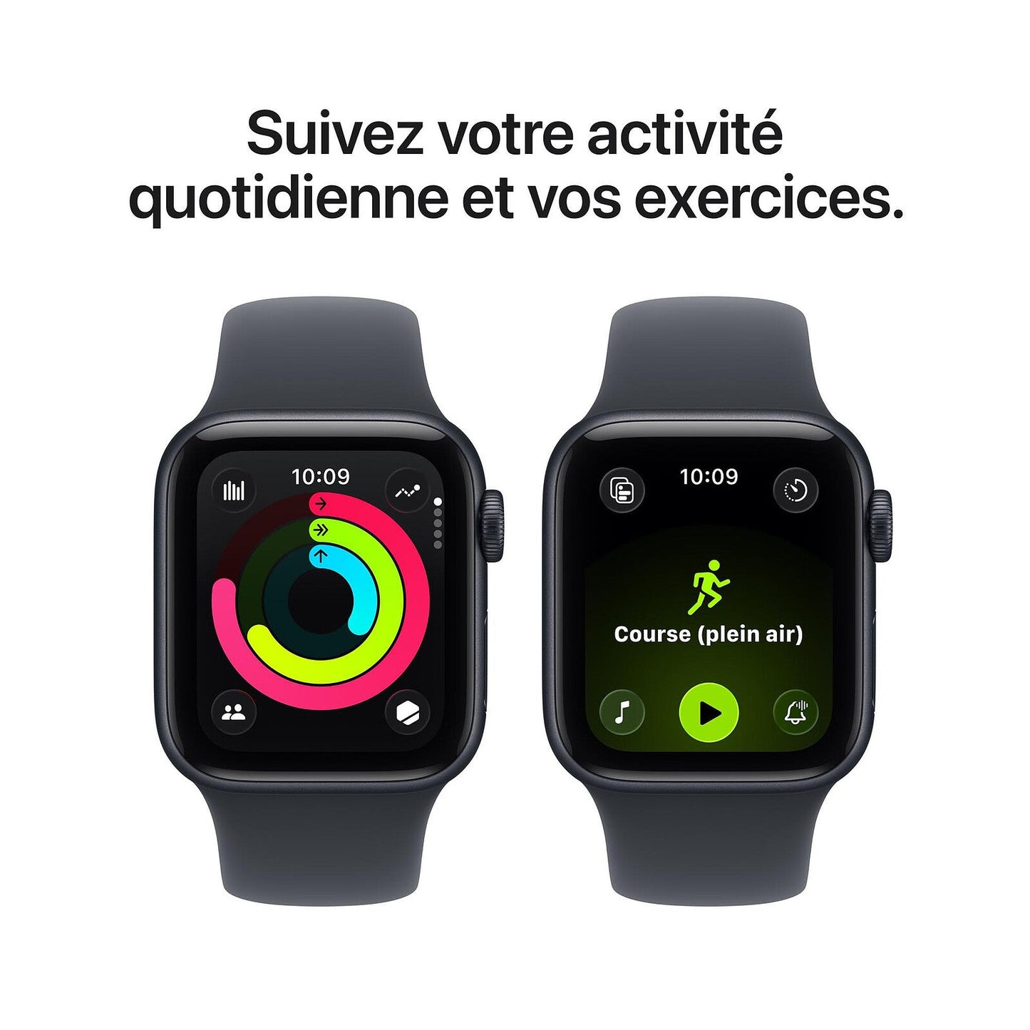 Apple Watch SE 3 GPS Boîtier Aluminium avec Bracelet Sport Minuit - MEH94AF/A - 40mm - Minuit - S/M