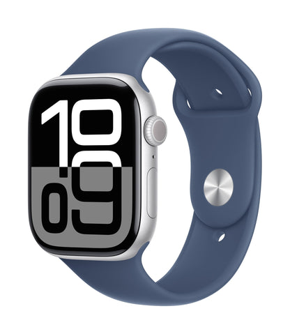 Apple Watch Series 10 GPS - MWWL3QF/A - 46 mm - Argent - Denim - S/M