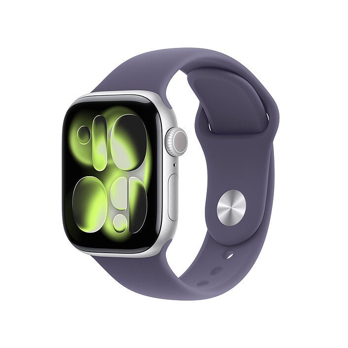 Apple Watch Series 11 GPS Boîtier Aluminium avec Bracelet Sport Brume violet - MEU64AF/A - 42 mm - Argent - S/M