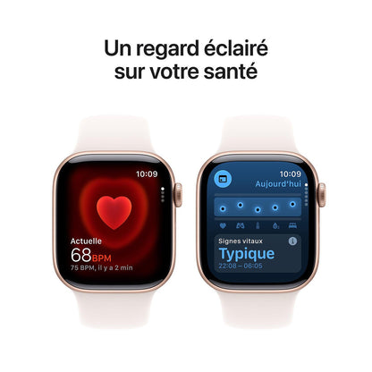 Apple Watch Series 11 GPS Boîtier Aluminium avec Bracelet Sport Rose tendre - MEU04AF/A - 42 mm - Or rose - S/M