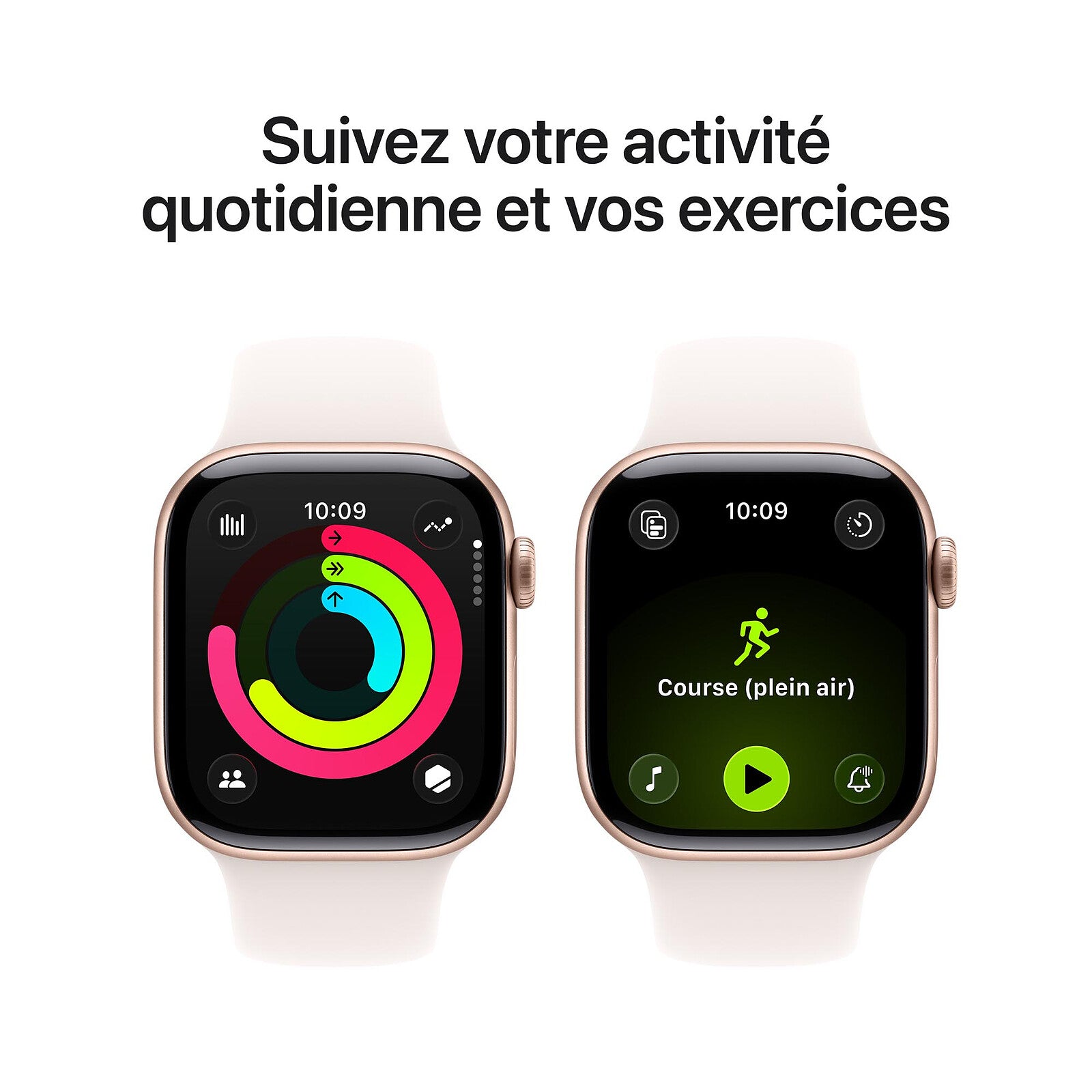 Apple Watch Series 11 GPS Boîtier Aluminium avec Bracelet Sport Rose tendre - MEU04AF/A - 42 mm - Or rose - S/M