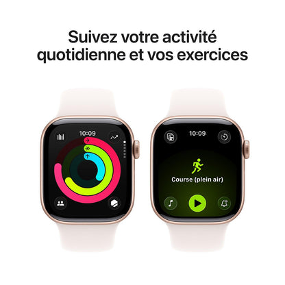 Apple Watch Series 11 GPS Boîtier Aluminium avec Bracelet Sport Rose tendre - MEU04AF/A - 42 mm - Or rose - S/M