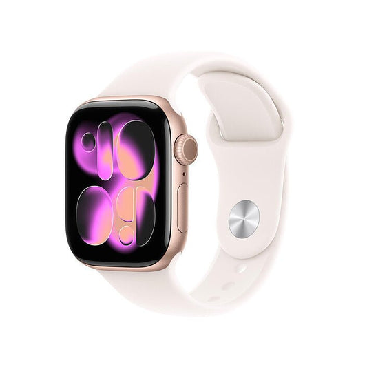 Apple Watch Series 11 GPS Boîtier Aluminium avec Bracelet Sport Rose tendre - MEU04AF/A - 42 mm - Or rose - S/M