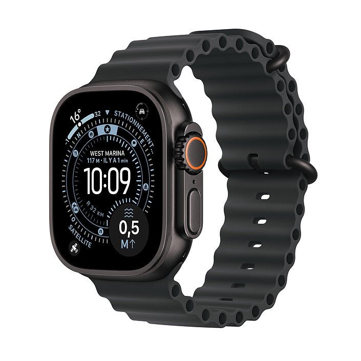 Apple Watch Ultra 3 GPS + Cellular – Bracelet Ocean - MF0J4AF/A - Titane noir - Noir - Taille unique