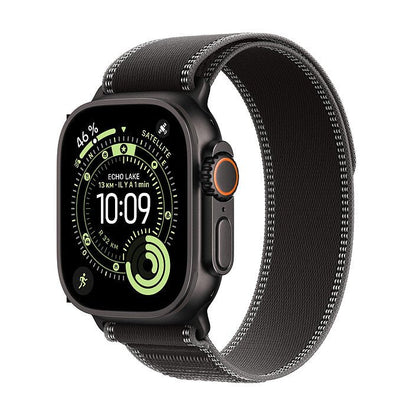 Apple Watch Ultra 3 GPS + Cellular – Bracelet Trail Loop - MF1D4AF/A - Titane noir - Noir / Anthracite - S/M