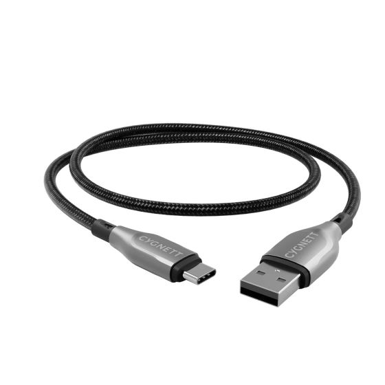 CYGNETT - Câble Armoured 1m USB - C to USB - A Noir - A-IPH-UDT17-50 - 