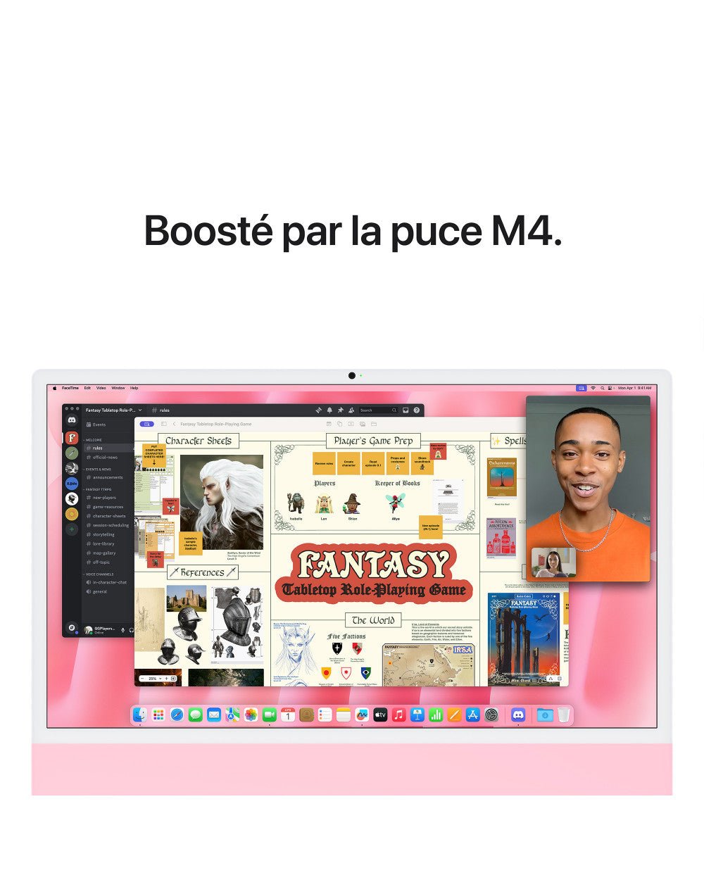 iMac 24" - Puce Apple M4 avec CPU 10 cœurs GPU 10 cœurs - MD2U4FN/A - Rose - SSD de 512 Go - 24 Go