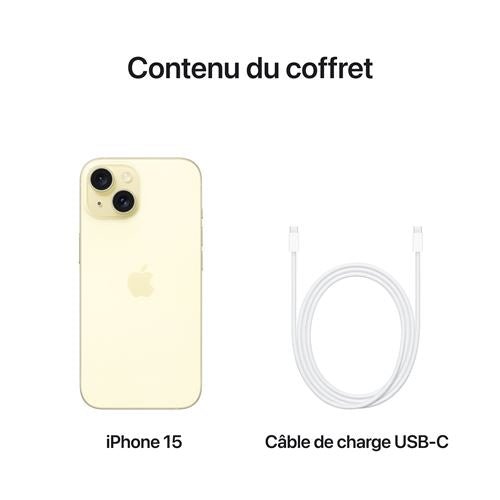 iPhone 15 - MTP23ZD/A - Jaune - 128 GB - 