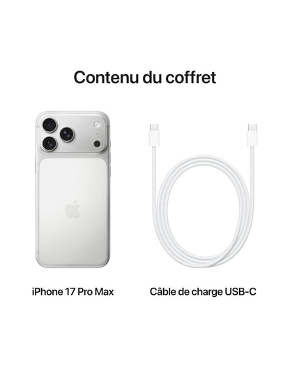 iPhone 17 Pro Max - MFYM4F/A - Argent - 256 GB - 
