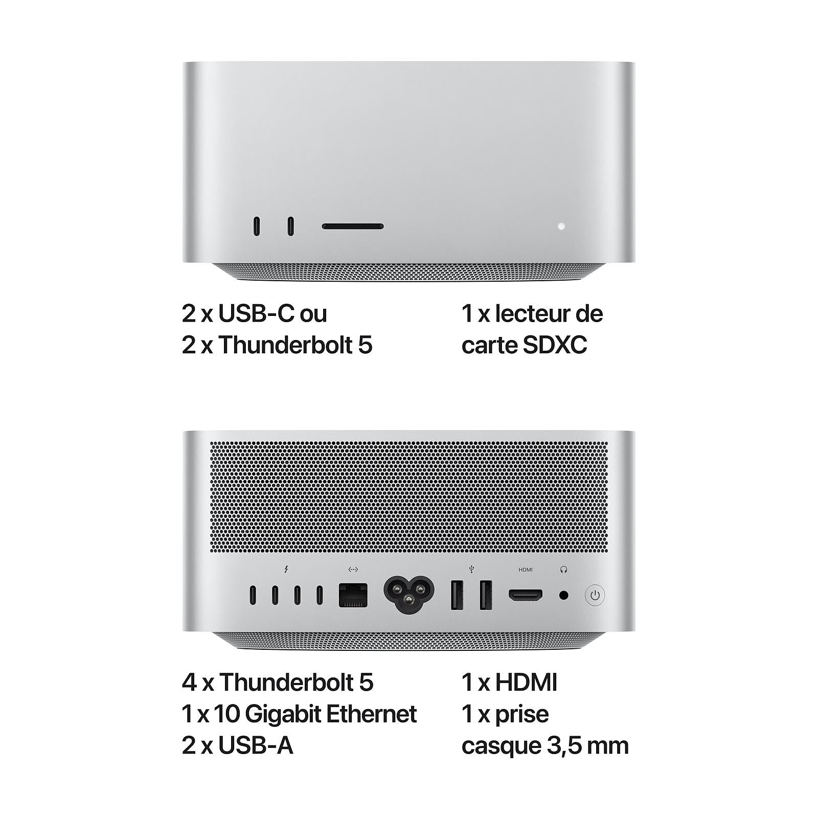 Mac Studio Puce M3 Ultra avec CPU 28 cœurs, GPU 60 cœurs - 96Go/1To - MU973FN/A - 