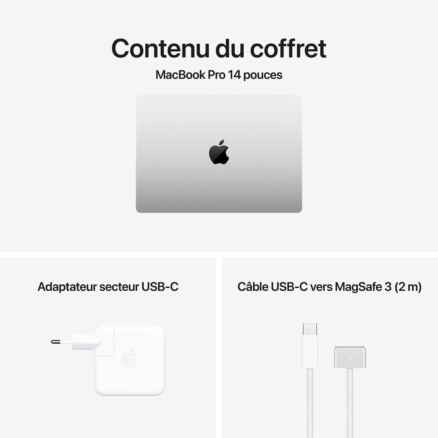 MacBook Pro 14" - Puce Apple M4 CPU 10 cœurs GPU 10 cœurs - MW2W3FN/A - Argent - 16 Go - SSD de 512 Go