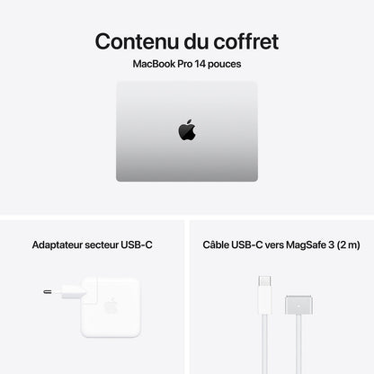 MacBook Pro 14" - Puce Apple M4 Pro CPU 14 cœurs GPU 20 cœurs - MX2F3FN/A - Argent - 24 Go - SSD de 1 TB