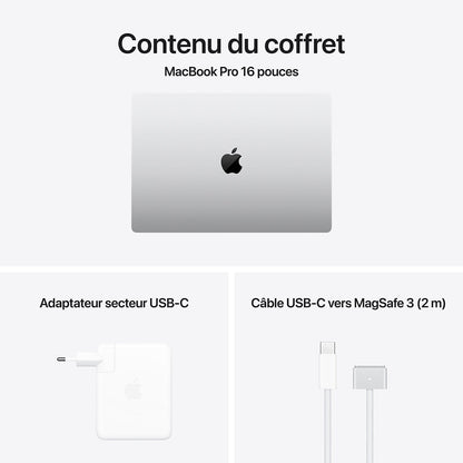 MacBook Pro 16" - Puce Apple M4 Max CPU 14 cœurs GPU 32 cœurs - MX2V3FN/A - Argent - 36 Go - SSD de 1 TB