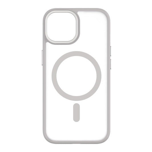 QDOS HYBRID SOFT avec SNAP (Magsafe) iPhone 15 - A - IPH - UDQ15 - 188 - Blanc Gris - 