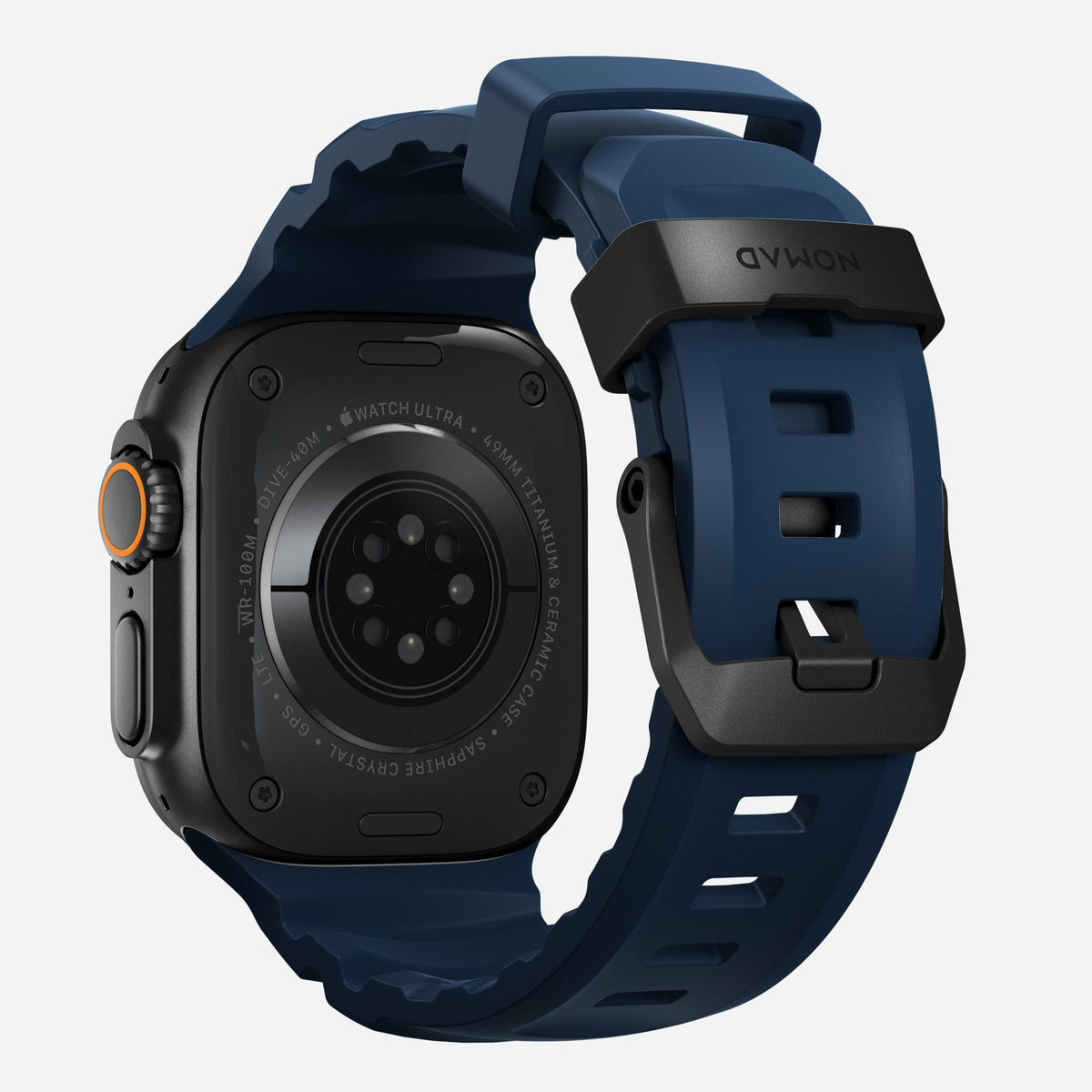 Nomad Rocky Point bracelet Apple Watch 45/46/49 mm Atlantic titane noir