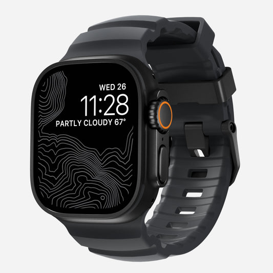 Nomad Rocky Point bracelet Apple Watch 45/46/49 mm Storm titane noir